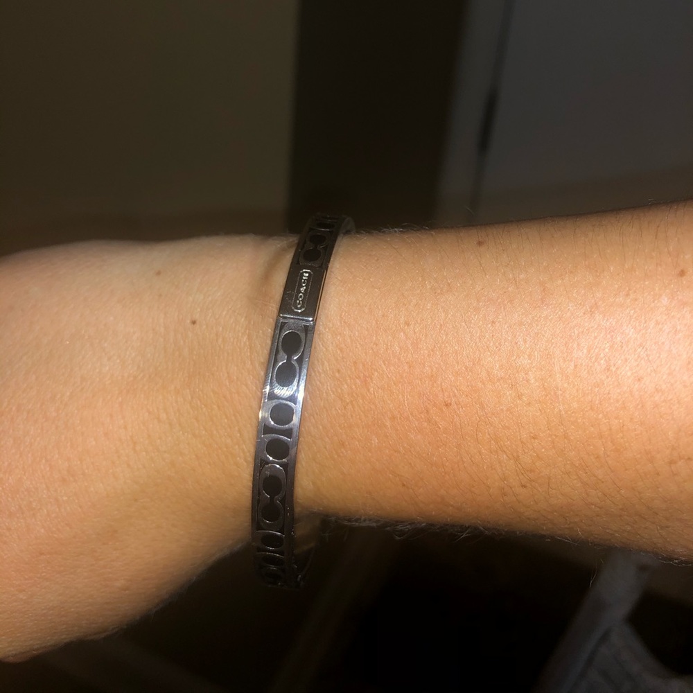 Coach Silver and Black Bangle